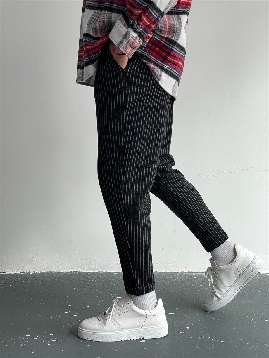 Black Striped Trousers
