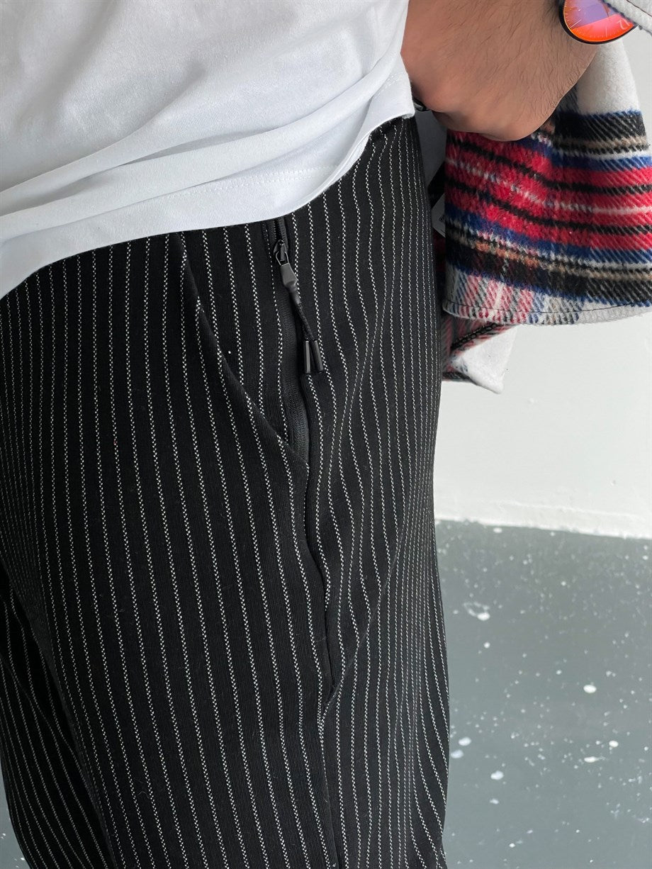 Black Striped Trousers