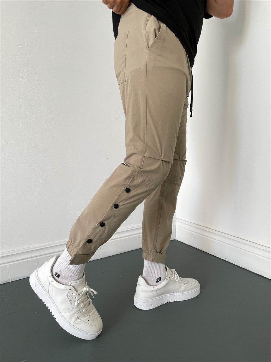Stone Buttoned Joggers