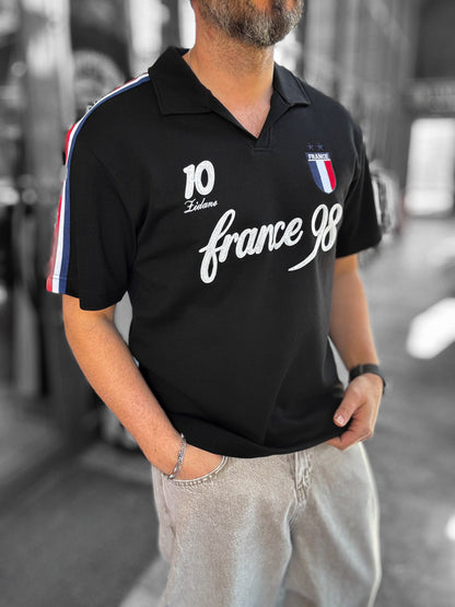 BLACK FRANCE CREST T-SHIRT