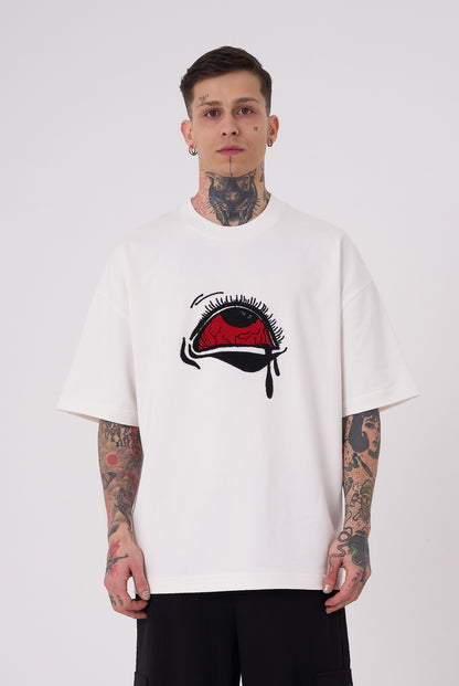 WHITE TIRED EYES T-SHIRT