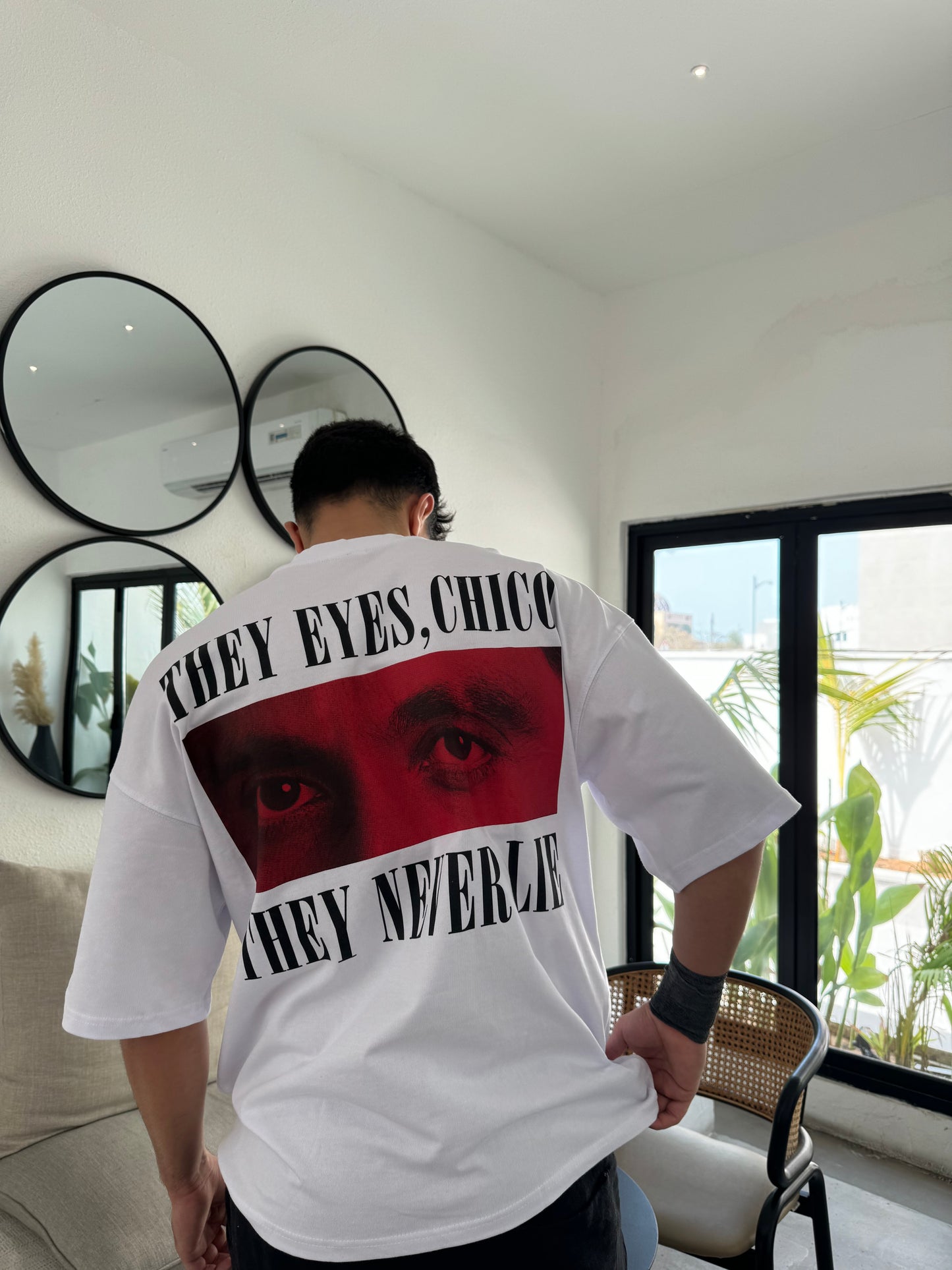 WHITE THEY EYES T-SHIRT