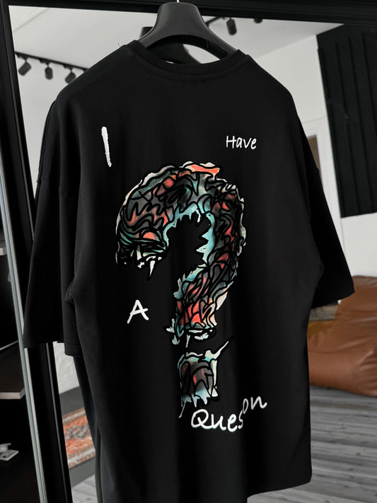 BLACK QUESTION T-SHIRT