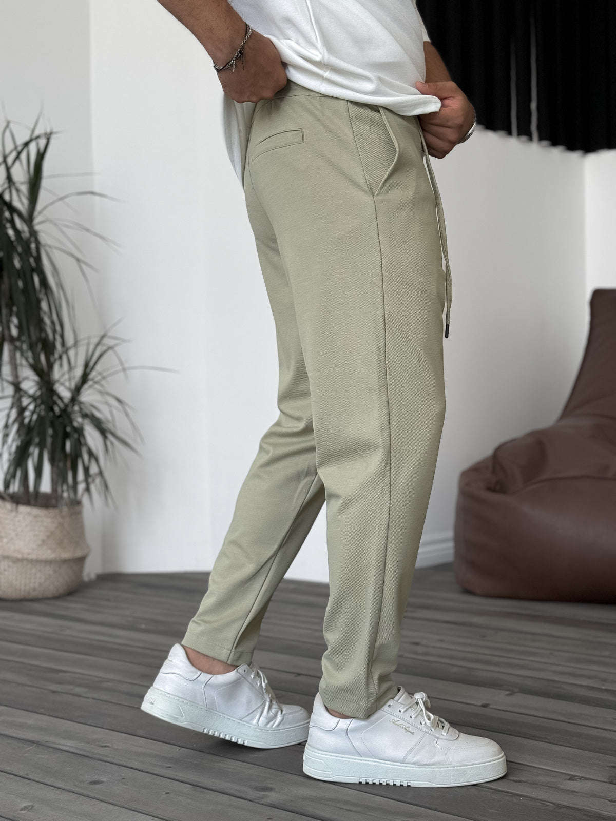 GREEN CONFORTABLE KNITTED JOGGER