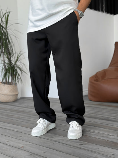 BLACK BASIC BAGGY JOGGER