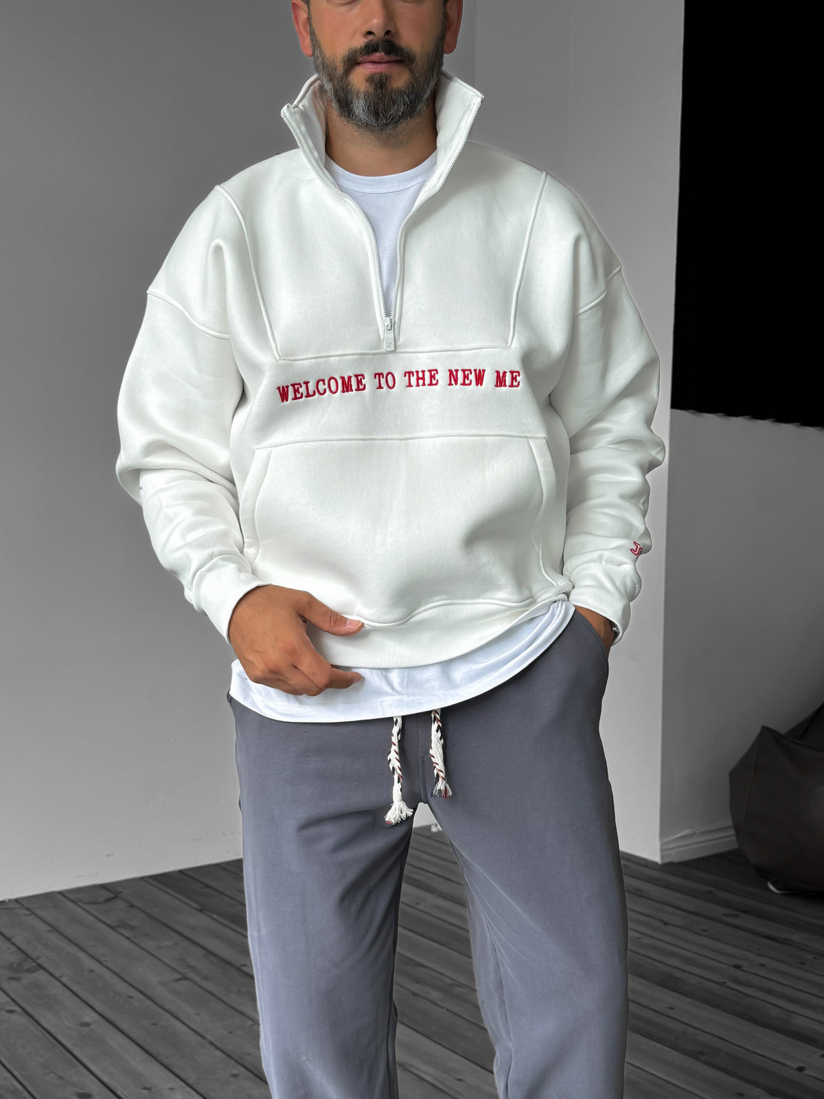 WHITE NEW ME SWEATSHIRT