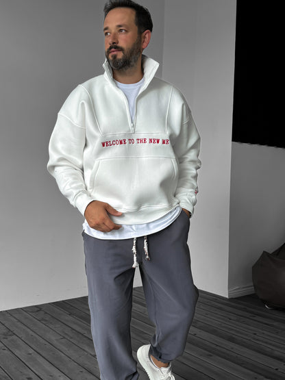 WHITE NEW ME SWEATSHIRT