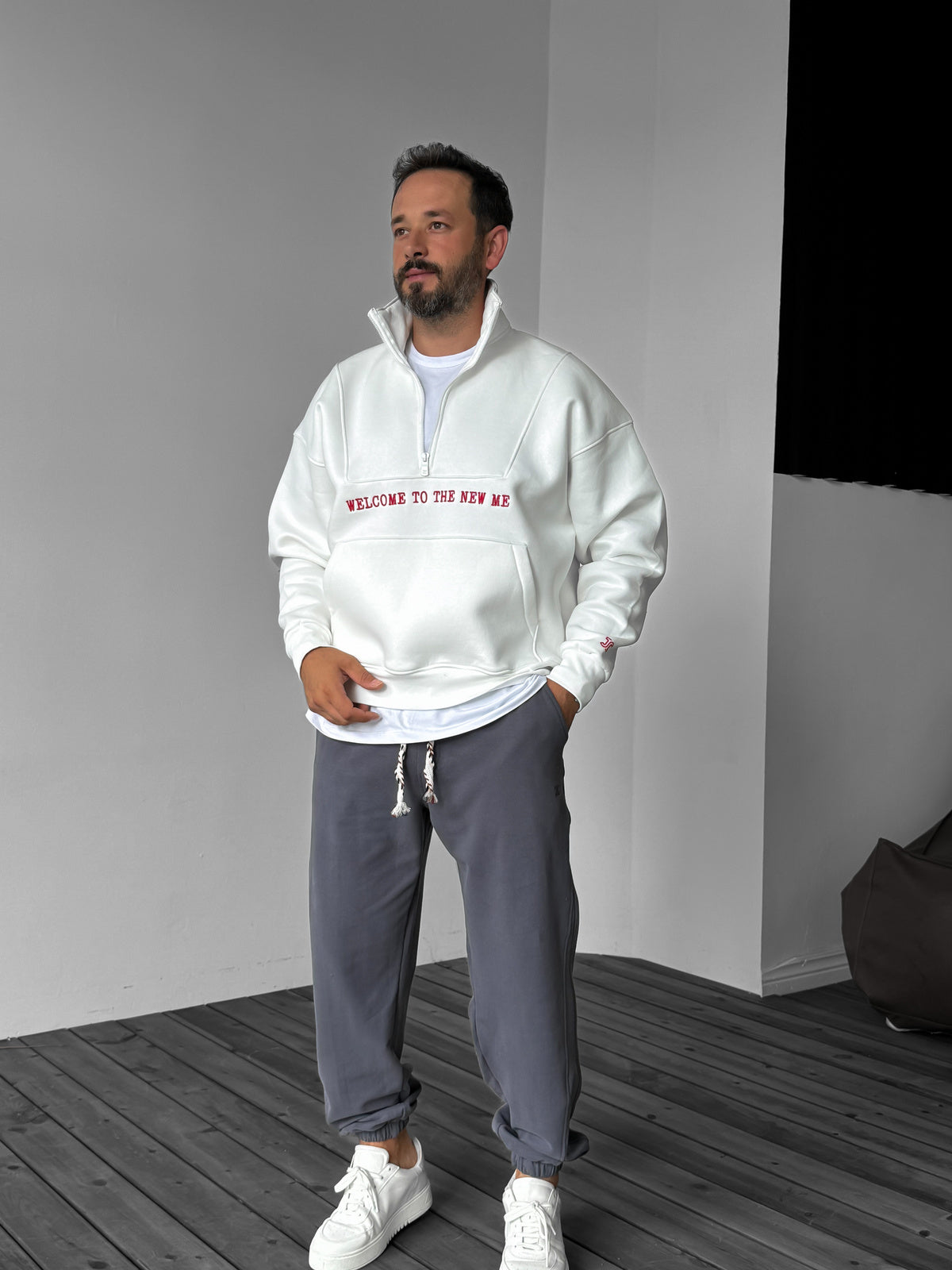 WHITE NEW ME SWEATSHIRT