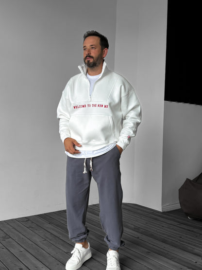 WHITE NEW ME SWEATSHIRT