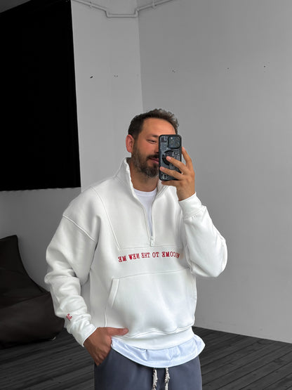 WHITE NEW ME SWEATSHIRT