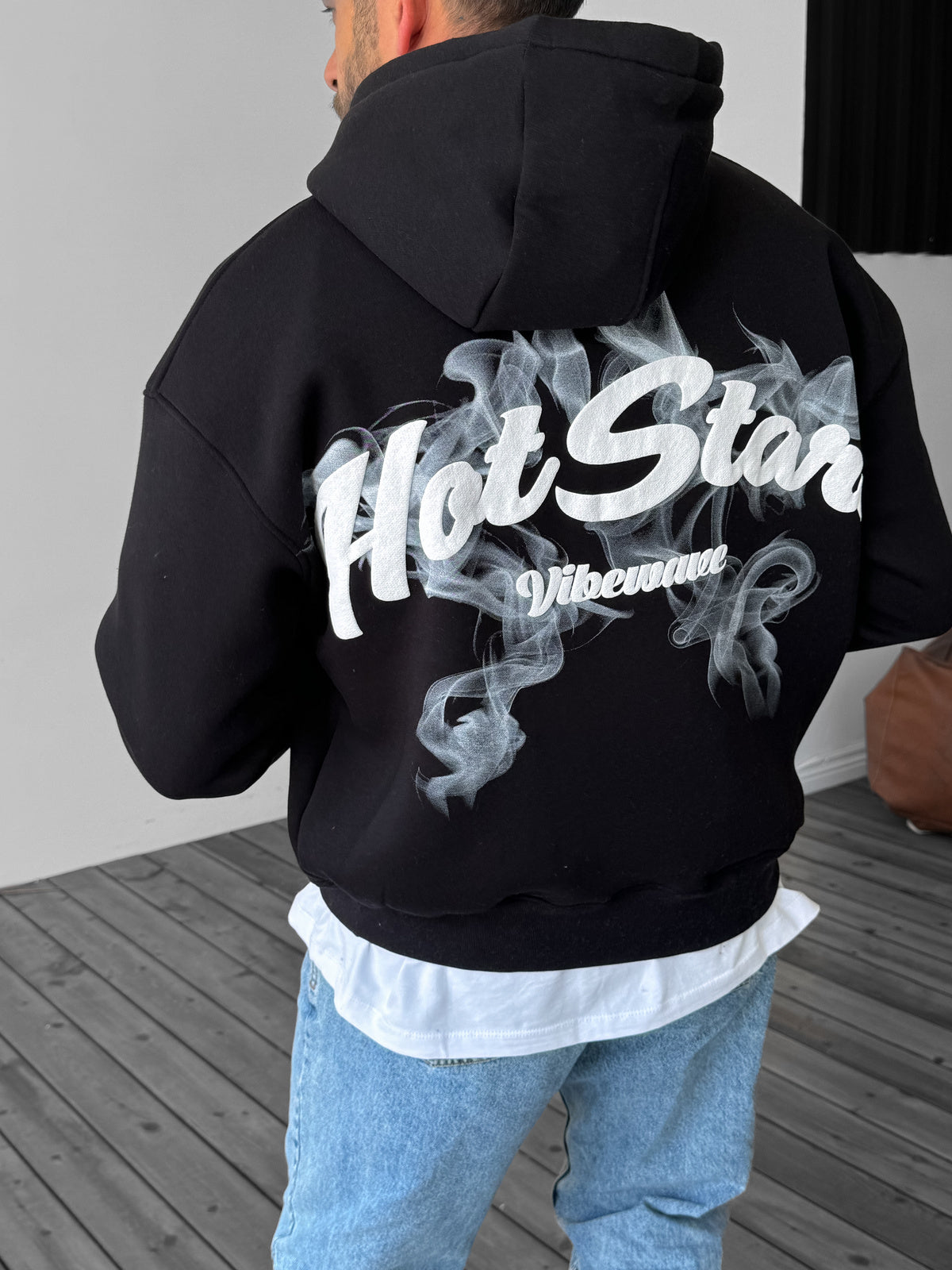 BLACK HOT STARS HOODIE