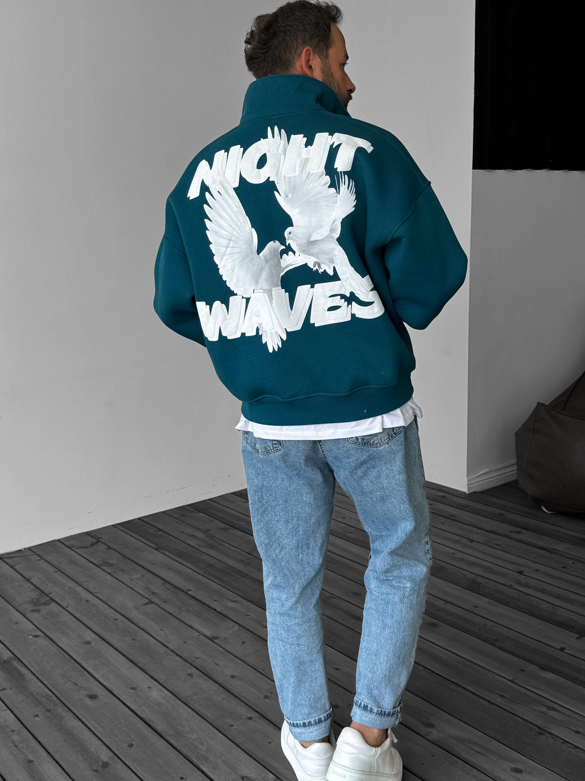 PETROL NIGHT WAVES SWEATSHIRT