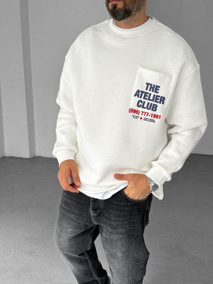 WHITE THE ATELIER CLUB SWEATSHIRT