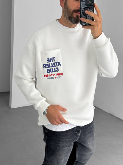 WHITE THE ATELIER CLUB SWEATSHIRT