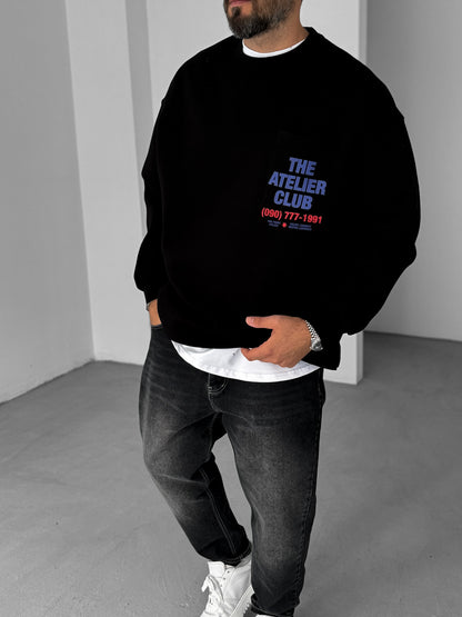 BLACK THE ATELIER CLUB SWEATSHIRT