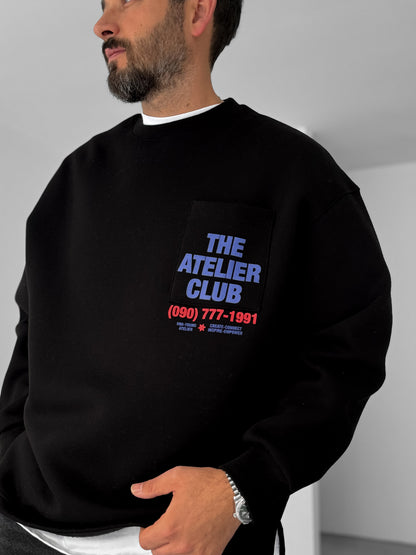 BLACK THE ATELIER CLUB SWEATSHIRT