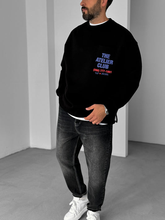 BLACK THE ATELIER CLUB SWEATSHIRT