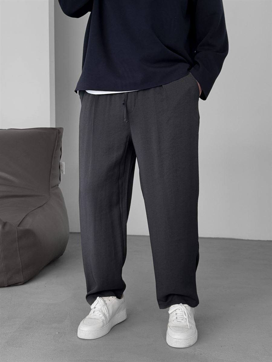 BLACK TENCEL FABRIC BAGGY JOGGER