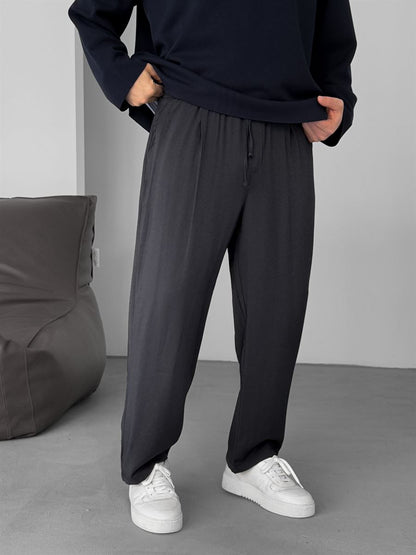 BLACK TENCEL FABRIC BAGGY JOGGER