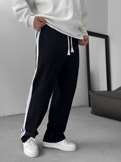 BLACK THICK STRIPE JOGGER