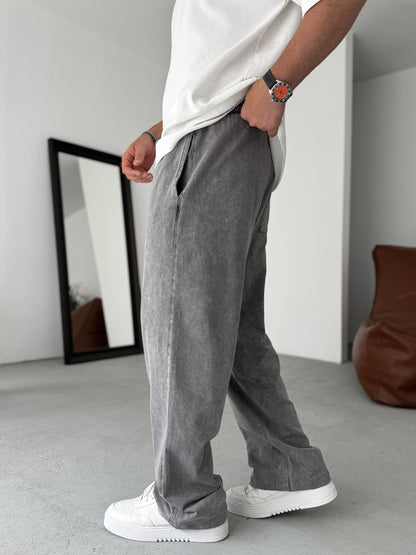 ANTHRACITE WASHED THIN BAGGY JOGGER