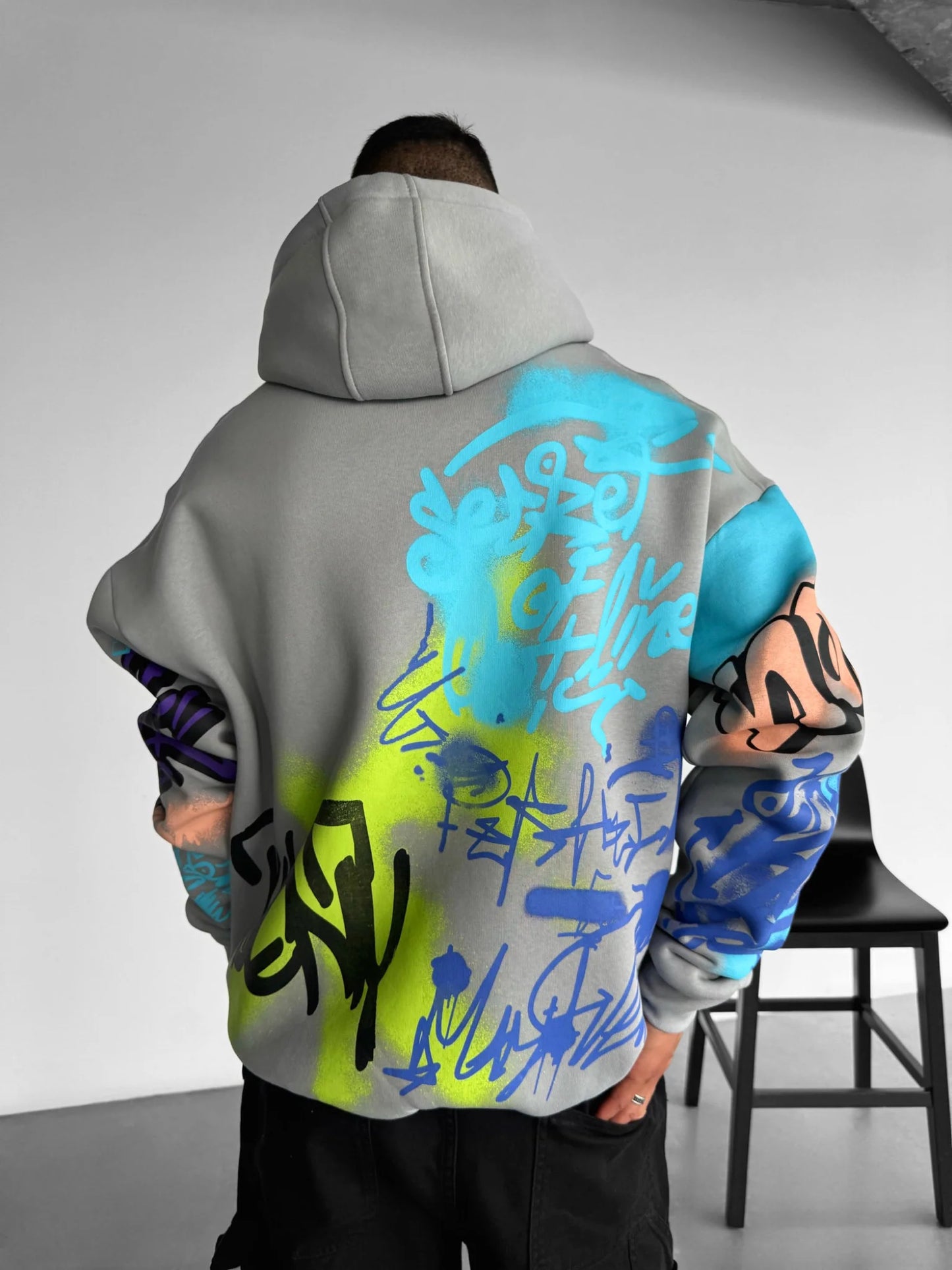 Grey Graffiti Hoodie