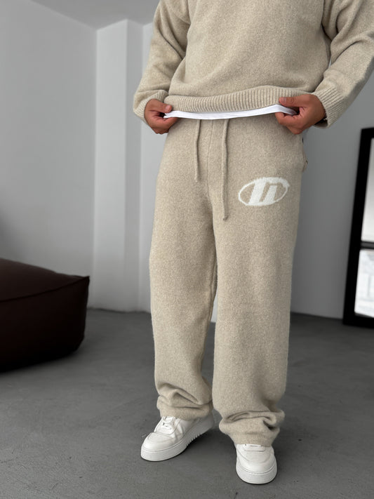 BEIGE G DETAIL KNIT BAGGY JOGGER