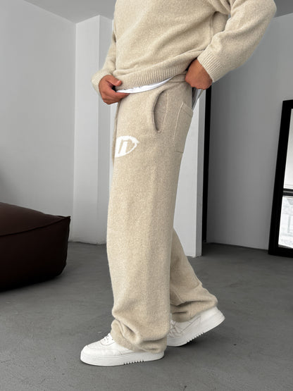 BEIGE G DETAIL KNIT BAGGY JOGGER