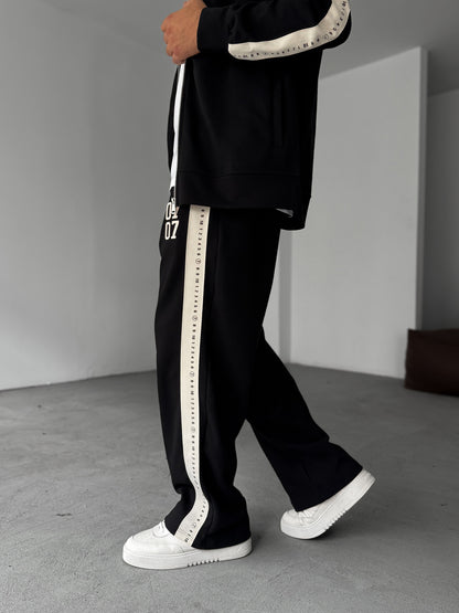 BLACK 0707 PRINTED JOGGER