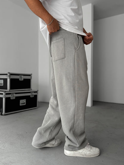 GREY 23 PATCHED WASHED FLEECE JOGGER