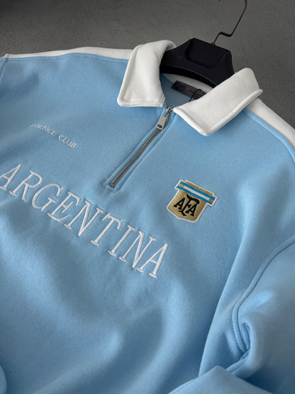 BABY BLUE ARGENTINA EMBROIDERED OVERSIZE SWEATSHIRT