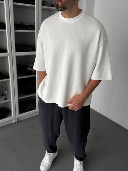 WHITE 3 THREAD OVERSIZE T-SHIRT
