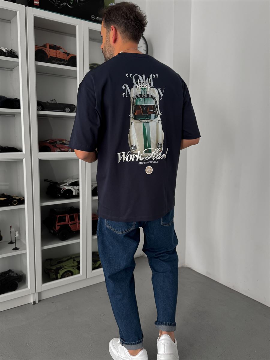 NAVY BLUE OLD MONEY T-SHIRT