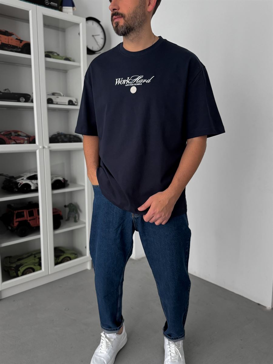 NAVY BLUE OLD MONEY T-SHIRT