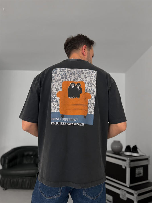 BLACK WASHED AWARENESS T-SHIRT