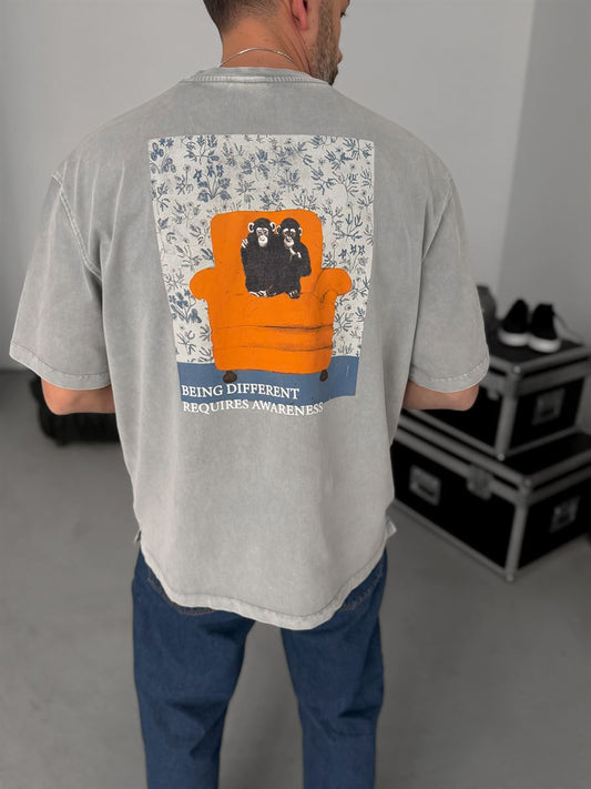 GREY WASHED AWARENESS T-SHIRT