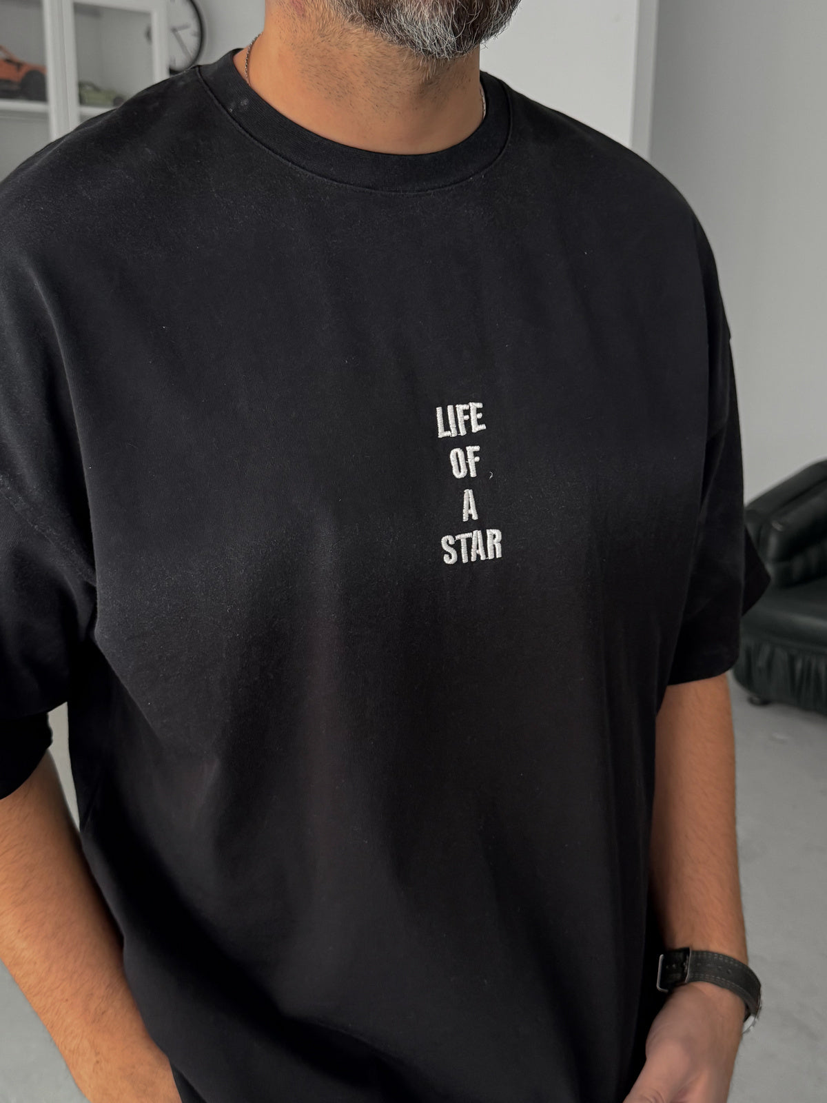BLACK WASHED LIFE T-SHIRT