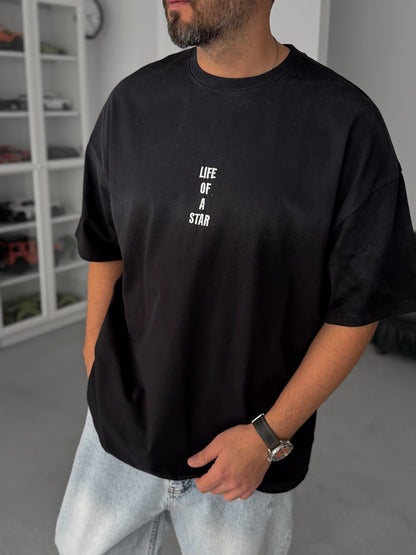 BLACK WASHED LIFE T-SHIRT