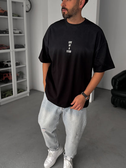 BLACK WASHED LIFE T-SHIRT