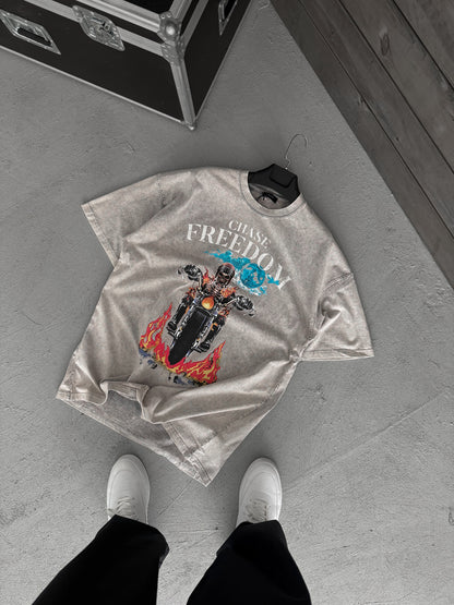 GREY WASHED FREEDOM T-SHIRT