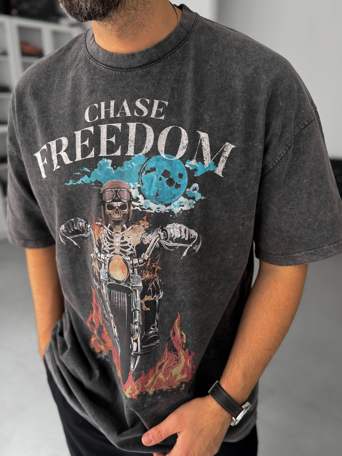 ANTHRACITE WASHED FREEDOM T-SHIRT