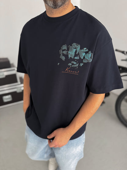 NAVY BLUE BROKEN VINCENT T-SHIRT
