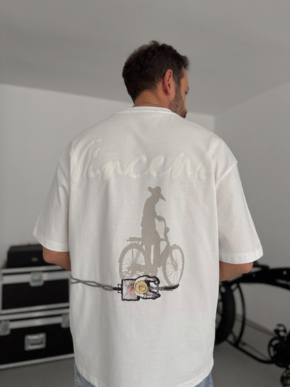 WHITE VINCENT EMBROIDERED T-SHIRT