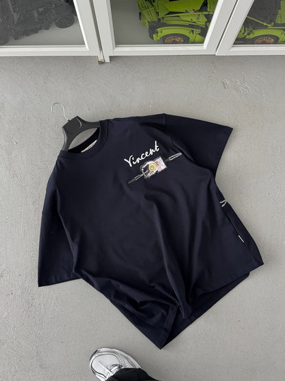 NAVY BLUE VINCENT EMBROIDERED T-SHIRT