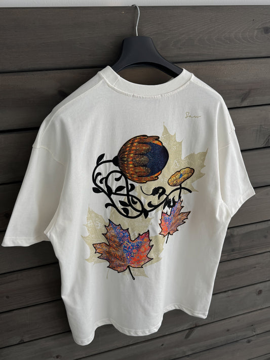 WHITE LEAF PATCH T-SHIRT