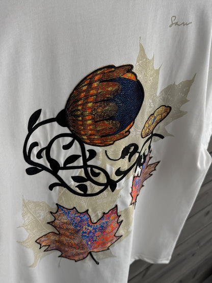 WHITE LEAF PATCH T-SHIRT