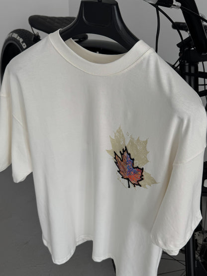 WHITE LEAF PATCH T-SHIRT