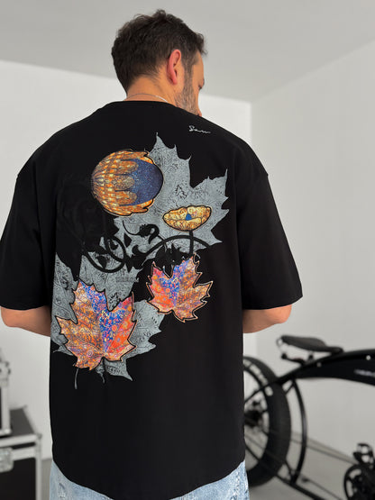 BLACK LEAF PATCH T-SHIRT