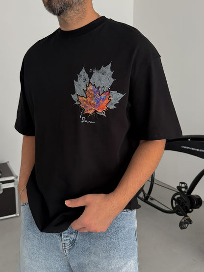 BLACK LEAF PATCH T-SHIRT
