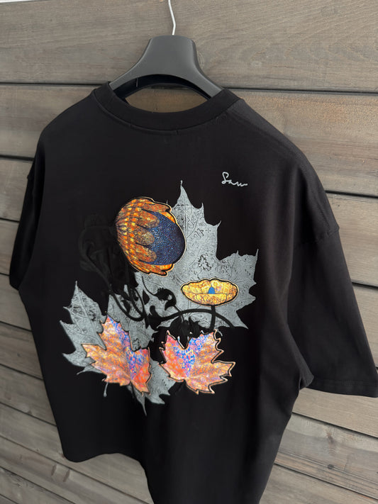 BLACK LEAF PATCH T-SHIRT
